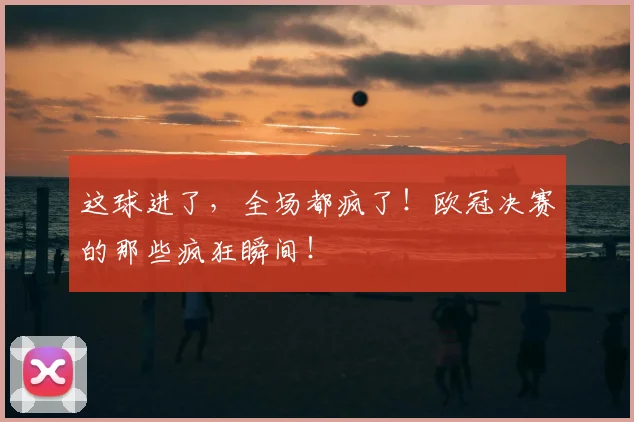 这球进了,全场都疯了!欧冠决赛的那些疯狂瞬间!
